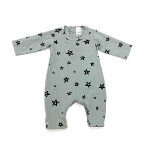 G. Nancy Stars Print Sleeper Pajama Romper Sz 0-3 Months Girls Baby Gray Blue